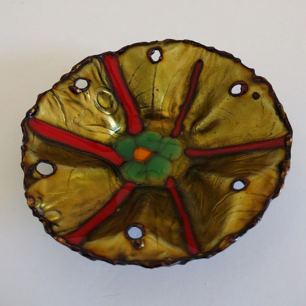 Enamel on Copper Bowl Franco Bastianelli for Laurana Rame D'Arte Italy